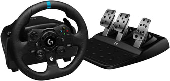 Buy Logitech,Logitech G923 Racing Wheel and Pedals, TRUEFORCE up to 1000 Hz Force Feedback, Responsive Pedal, Dual Clutch Launch Control, Genuine Leather Wheel Cover, for Xbox Series X|S|One, PC - Black - Gadcet UK | UK | London | Scotland | Wales| Ireland | Near Me | Cheap | Pay In 3 | Electronics