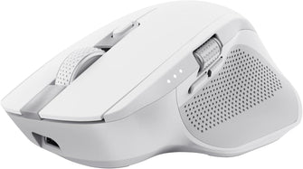 Trust Ozaa+ Multi-Device Wireless Mouse – Bluetooth & 2.4GHz, Silent, Programmable, Rechargeable, 60% Recycled Plastic, Side Scroll Wheel – White