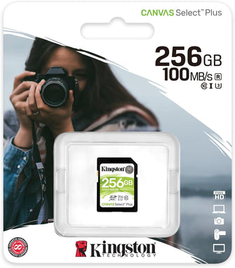 Kingston Canvas Select Plus 256GB SDXC Card - V30, UHS-I U3, Class 10, Video Class for 4K Recording