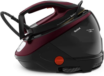 Tefal Pro Express Protect Steam Generator Iron – 1.8L, 7.5 Bar, 140g/min Continuous Steam, 560g/min Boost, 2600W, Removable Scale Collector – Burgundy & Black (GV9230)