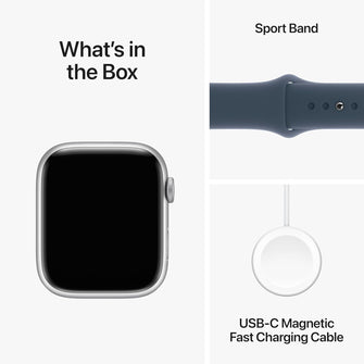 Apple Watch Series 9 (GPS + Cellular) 45mm - Silver Aluminium Case with Midnight Black Sport Band