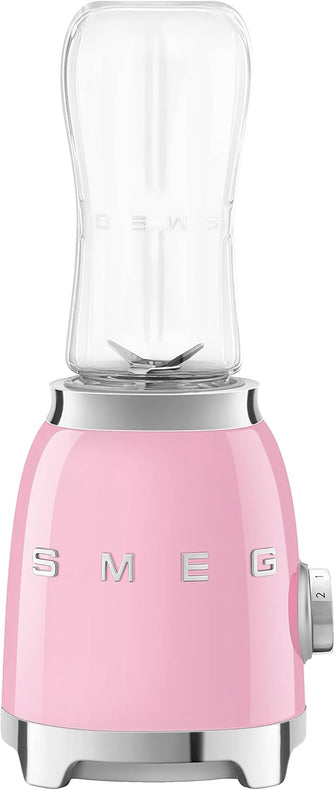 Smeg Retro 50’s Style Personal Blender - 300W, 2 Speed, 2 Bottles-To-Go, 600ml - Pink