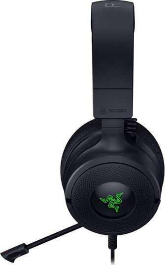 Razer Kraken V4 X Wired PC Gaming Headset - TriForce 40mm Drivers, Retractable Mic, 7.1 Surround Sound, Chroma RGB, USB-C for PC, Console & Phones - Black