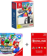 Nintendo Switch OLED Model (White) with Super Mario Bros. Wonder Pre-Installed + 12-Month Switch Online Subscription Code