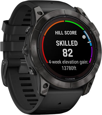 Garmin Fenix 7X Pro Solar Smartwatch - Charcoal Grey, 37 Days Battery Life, LED Flashlight, Advanced Training Metrics, Health & Wellness Monitoring