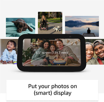 Echo Show 5 (3rd Gen) | Smart Display & Alarm Clock with Enhanced Sound, Charcoal