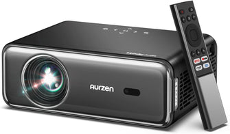 Aurzen EAZZE D1 Pro Smart Portable Projector: NetfIix Officially, Auto Focus & Keystone, Dolby Audio & dbx-tv Total Sonics, Full HD 1080P WiFi Bluetooth Phone Projector for Home Cinema Bedroom Android