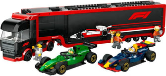 LEGO City F1 Truck with RB20 & AMR24 F1 Cars – Car Transporter Toy for Formula 1 Teams, Includes 2 Drivers & Race Simulator – Model 60445, Ideal for 8+ Year Olds