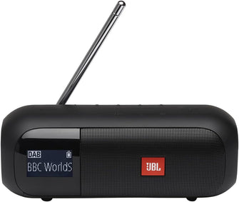Buy JBL,JBL Tuner 2 Portable Radio - Bluetooth speaker with DAB and FM radio, 12 hours of wireless music, in black - Gadcet.com | UK | London | Scotland | Wales| Ireland | Near Me | Cheap | Pay In 3 | Speakers