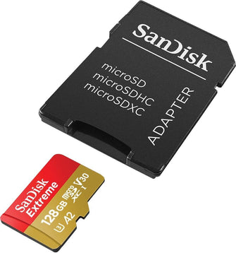 Buy Sandisk,SanDisk 128GB Extreme microSDXC card for Action Cams and Drones + SD adapter + RescuePRO Deluxe, up to 190 MB/s, with A2 App Performance, UHS-I, Class 10, U3, V30 - Gadcet UK | UK | London | Scotland | Wales| Near Me | Cheap | Pay In 3 | Flash Memory Cards