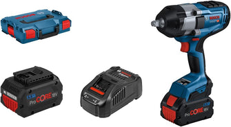 Bosch Professional BITURBO GDS 18V-1000 Cordless Impact Driver – 1000Nm Tightening Torque, 1600Nm Breakaway Torque, 2x ProCORE18V 5.5Ah Batteries, GAL 1880 CV Quick Charger, L-BOXX 136