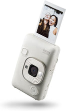 INSTAX Mini LiPlay Hybrid Instant Camera, 2.7" LCD, Micro SD, USB-C Charging, Misty White