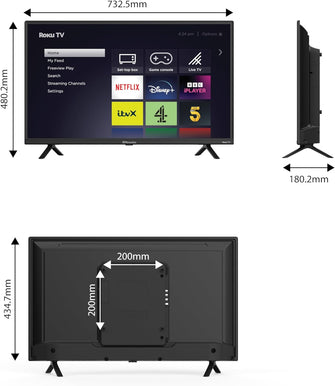 Buy Gadcet UK,EMtronics EM32ROK Roku TV 32" Inch HD Ready 720p Smart with Netflix, Disney+, BBC, Freeview Play, Dolby Audio, Mobile Control and 3 x HDMI, USB - Black (2024 Model) - Gadcet UK | UK | London | Scotland | Wales| Near Me | Cheap | Pay In 3 | 