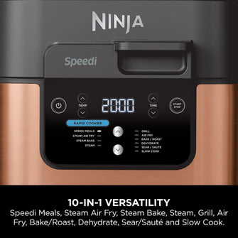 Ninja Speedi 10-in-1 Rapid Cooker & Air Fryer, 5.7L, Cooks 4 Portions in 15 Minutes, Copper Black (ON400UKCP)