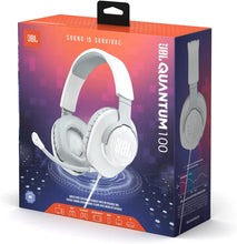 JBL Quantum 100 Wired Gaming Headset, Boom Mic, Multi-Platform Compatible - White