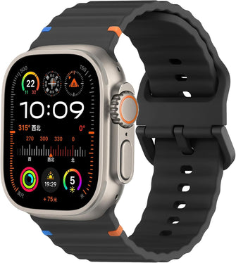 Apple Watch Ultra 2 GPS + Cellular 49mm - Black Rugged Titanium Case, Sports Watch with Black Sports Straps