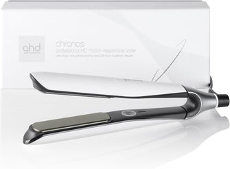 ghd Chronos Hair Straightener & Styler (white) - Most Advanced Styler, 3X Faster Styling, More Shine, No Extreme Heat Damage - for All Hair Types - (UK Plug)