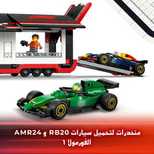 LEGO City F1 Truck with RB20 & AMR24 F1 Cars – Car Transporter Toy for Formula 1 Teams, Includes 2 Drivers & Race Simulator – Model 60445, Ideal for 8+ Year Olds