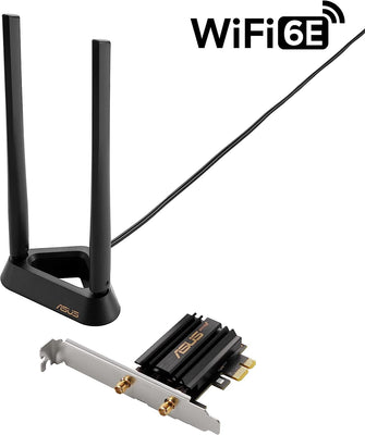 Buy ASUS,Asus (PCE-AXE59BT) AXE5400 Wi-Fi 6E Tri-Band PCI Express Adapter, Bluetooth 5.2, OFDMA & MU-MIMO, External Base - Gadcet UK | UK | London | Scotland | Wales| Ireland | Near Me | Cheap | Pay In 3 | Computer Components