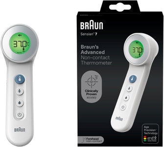 Braun Sensian 7 Forehead non-contact thermometer - Age Precision Technology - 3-in1 - Colour-Coded Digital Display - Baby and Child Friendly - #1 Brand among doctors(1) - BNT400 - 1