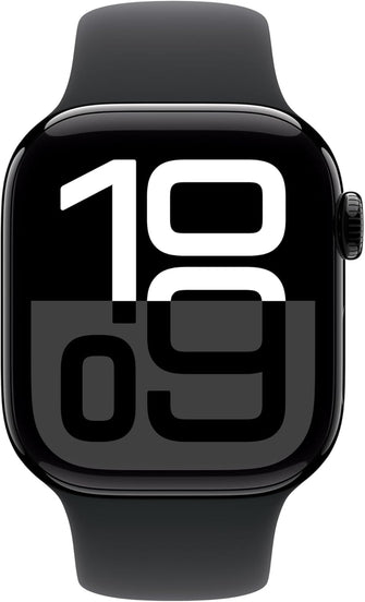 Apple Watch Series 10 GPS 42 mm Smartwatch with Jet Black Aluminium Case with Black Sport Band