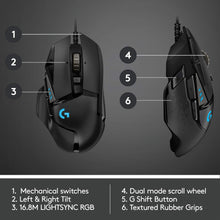 Buy Logitech,Logitech G502 HERO High Performance Wired Gaming Mouse, 25K Sensor, 25,600 DPI, RGB, Adjustable Weights, 11 Programmable Buttons, On-Board Memory, PC/Mac - Black - Gadcet UK | UK | London | Scotland | Wales| Near Me | Cheap | Pay In 3 | Keyboard & Mouse