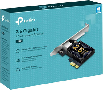 TP-Link TX201 2.5 Gigabit Ethernet Network Adapter, PCIe with Low-Profile and Full-Height Brackets, Black