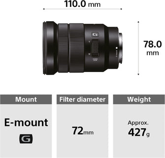 Sony E PZ 18-105mm f/4 G APS-C Power Zoom Lens (SEL18105G)