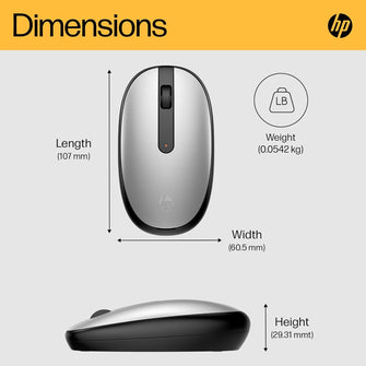 HP 240 Bluetooth Mouse - Wireless, 1600 DPI Sensor, Lightweight, AES Secure, Silver