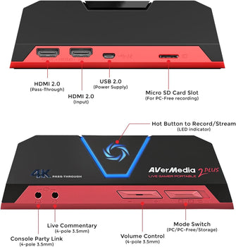 Buy AVerMedia,AVerMedia Live Gamer Portable 2 Plus GC513, Game Capture Card, 1080p60 Streaming & Recording, 4K60 Pass-through for PS5, Switch, PC/Mac - Gadcet UK | UK | London | Scotland | Wales| Near Me | Cheap | Pay In 3 | Computer Microphones