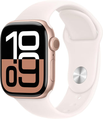 Apple Watch Series 10 GPS 42 mm Smartwatch with Rose Gold Aluminium Case with Light Blush Sport Band