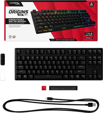 HyperX Alloy Origins 60 Petite 60% Form Factor [UK Layout] Double Shot PBT Keycaps - 7