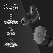 Skullcandy Sesh Evo True Wireless In-Ear Bluetooth Earbuds Compatible with iPhone and Android/Charging Case and Microphone/Great for Gym, Sports, and Gaming IP55 Water Dust Resistant - Black - 4