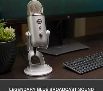 Yeti Blue USB Streaming Microphone - Silver, Optimized for Podcasting and Gaming - 3