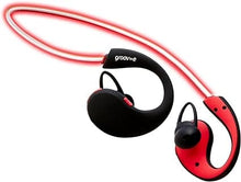 Groov-e Action Bluetooth Wireless In-Earphones with LED Neckband, IPX6 Sweatproof, Secure Fit Earbuds, Hands-Free Calling - Ideal for Gym/Sports - Red - 1