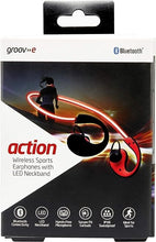 Groov-e Action Bluetooth Wireless In-Earphones with LED Neckband, IPX6 Sweatproof, Secure Fit Earbuds, Hands-Free Calling - Ideal for Gym/Sports - Red - 3