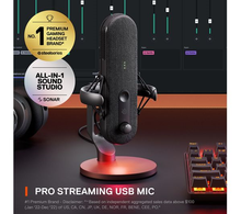 SteelSeries Alias USB Gaming Mic with AI Noise Cancellation, Sonar Audio Software, LED Mute & Level Indicator - Shock Mount, Black - 2