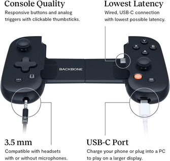 BACKBONE One Mobile Gaming Controller for Android (USB-C) - Xbox Edition - Turn Your Phone into a Gaming Console - Black - 2