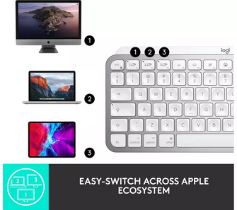 LOGITECH MX Keys Mini for Mac Wireless Keyboard - Pale Grey - 7