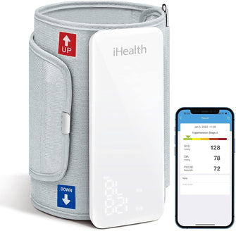 iHealth Neo Smart Arm Blood Pressure Monitor with Display with Wide Range Cuff, Bluetooth Compatible for Apple & Android Devices - 1