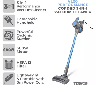 Tower VL20 Performance Corded Vacuum Cleaner - 3