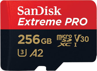 SanDisk 256GB Extreme PRO microSDXC card + SD adapter + RescuePro Deluxe, up to 200 MB/s, UHS-I Class 10 U3 V30 - 1