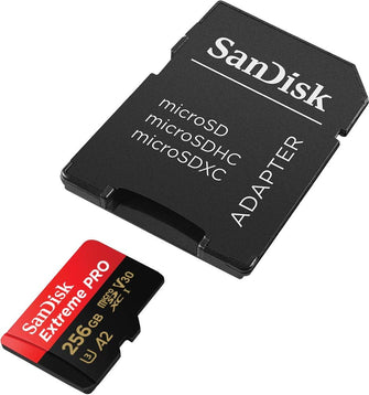 SanDisk 256GB Extreme PRO microSDXC card + SD adapter + RescuePro Deluxe, up to 200 MB/s, UHS-I Class 10 U3 V30 - 4