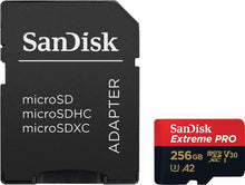 SanDisk 256GB Extreme PRO microSDXC card + SD adapter + RescuePro Deluxe, up to 200 MB/s, UHS-I Class 10 U3 V30 - 3