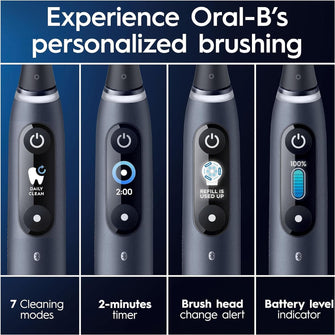 Oral-B iO9 Electric Toothbrushes For Adults, App Connected Handle, 1 Toothbrush Head & Charging Travel Case, 2 Pin UK Plug, Black - 4