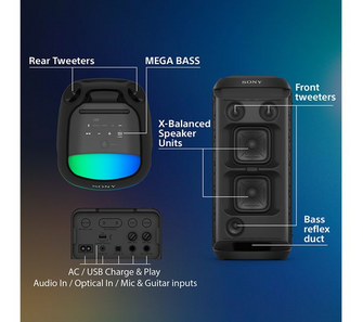 SONY XV800 Bluetooth Megasound Party Speaker - Black - 3