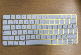 Apple Magic Keyboard with Touch ID: Bluetooth, rechargeable. Works with Mac computers silicon; British English, white keys with varities of Colours - 11