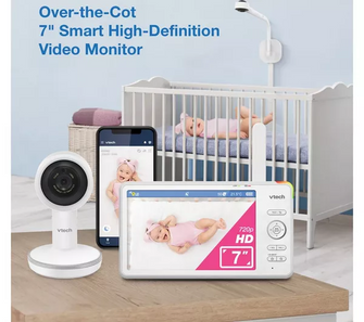 VTECH RM7787HD 7" Full HD Over-The-Cot Wi-Fi Baby Monitor – White