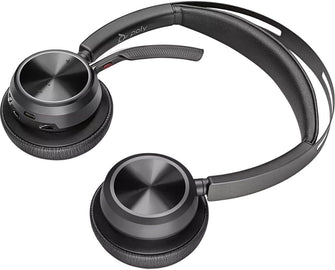 Poly - Voyager Focus 2 UC USB-C Headset with Stand (Plantronics) - Bluetooth Dual-Ear (Stereo) Headset with Boom Mic - USB-C PC/Mac Compatible - Active Noise Canceling - Works with Teams (Certified) - 6