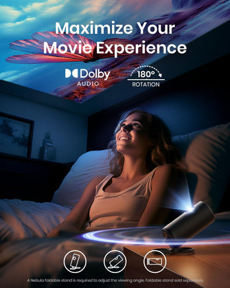 NEBULA Anker Capsule 3 Laser 1080p Mini Projector - Smart, Wi-Fi, Dolby Digital, 120" Display, 4K Support, Built-in Battery (2.5-Hour Playtime) - 3